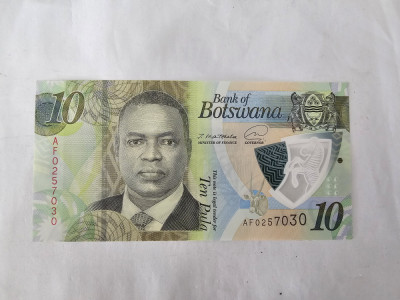 Botswana 10 Pula 2020 Polimer Noua foto