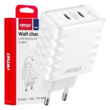 &Icirc;ncărcător de perete &Icirc;ncărcător rapid 35W 2xUSB-C AMIO-04288
