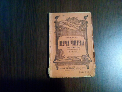 DESPRE PRIETENIE (De Amicitia) - CICERONE - N. Derera (trad.) BPT No. 107, 78 p. foto