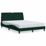 Cumpara ieftin Cadru de pat fara saltea, verde inchis, 140x190 cm, catifea