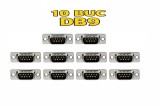 Set 10 conectori SERIAL tata D-Sub 9 pini lipire pe cablu 5A CONNFLY DS1033-09MUNSISS-10