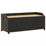 Cumpara ieftin Bancă de depozitare pentru grădină, negru, 120 cm, poliratan