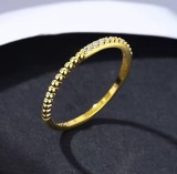Inel Subtire Din Argint 925 Placat Aur 14K, Model Fin Cu Pietre Zirconiu,