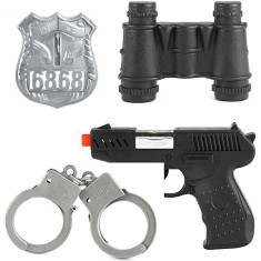 Set politie SWAT 4 piese cu pistol si catuse Toi-Toys TT14150A