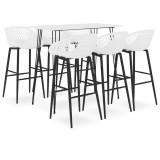 Cumpara ieftin Set mobilier de bar, 7 piese, alb