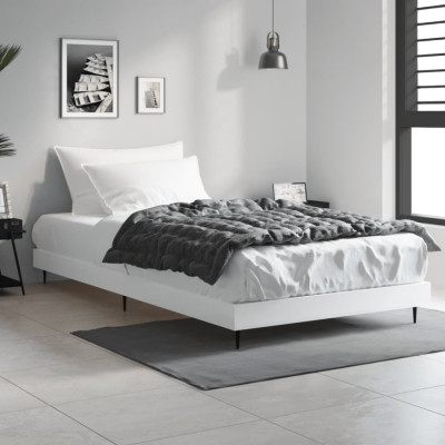 Cadru de pat, alb, 90x200 cm, lemn prelucrat foto