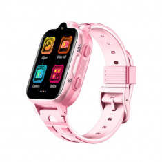 Ceas smartwatch pentru copii, 4G, Cu GPS, Monitorizare spion, buton SOS, Slot cartela SIM, Camera foto, Compatibil Android/iOS, Roz