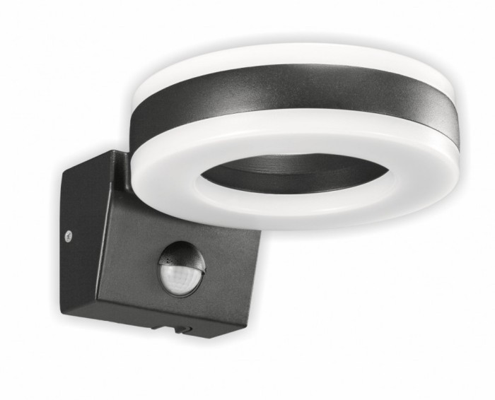 Aplica de exterior 20W 1800lm 4000K lumina naturala IP65 cu senzor de miscare, distanta de detectie maxim 9m