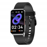 Smartband iSEN EP08 Negru, 1.57", HD, ECG, Glicemie, Ritm cardiac, Presiune sanguina, Oxigen, Monitorizare somn, Bt v5.1, IP67, 210mAh