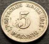 Moneda istorica 5 PFENNIG - GERMANIA, anul 1915 *cod 3240 - litera D, Europa