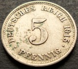 Moneda istorica 5 PFENNIG - GERMANIA, anul 1915 *cod 3240 - litera D, Europa