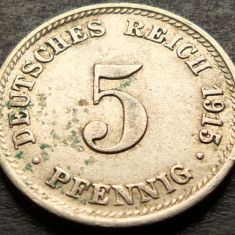 Moneda istorica 5 PFENNIG - GERMANIA, anul 1915 *cod 3240 - litera D