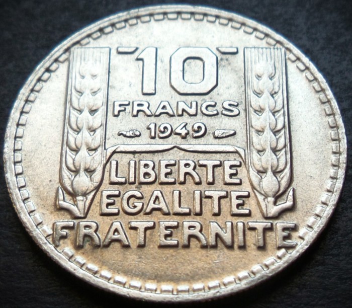 Moneda istorica 10 FRANCI (Francs) - FRANTA, anul 1949 * cod 1511