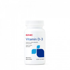 Vitamina D3 50mcg,2000 UI naturala 100% din lanolina, 180cps gelatinoase, GNC