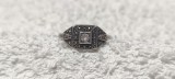 INEL argint SPLENDID ornat cu marcasite VECHI finut DELICAT vintage DE EFECT