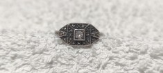 INEL argint SPLENDID ornat cu marcasite VECHI finut DELICAT vintage DE EFECT