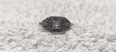 INEL argint SPLENDID ornat cu marcasite VECHI finut DELICAT vintage DE EFECT foto