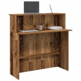 Birou Recepție vidaXL Lemn Vechi 100x50x103.5cm, Birou Calculator, Maro, Mobilier Birou, Design Versatil, Depozitare, Montaj Ușor