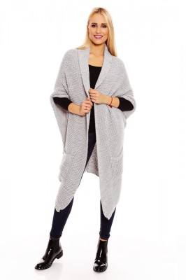 B378-18 Cardigan maxi cu maneci trei sferturi foto