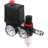 Presostat universal pentru compresor cu regulator de presiune, manometru, 12 bari, Kraft