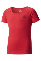 Tricou Adidas climalite fete, rosu/negru, marimea 140 cm, 9-10 ani foto