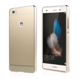 Cumpara ieftin Husa Bumper Aluminiu Metalic Huawei P9 Lite Gold Fullcover