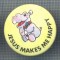 AX 1064 INSIGNA-RELIGIOASA - JESUS MAKES ME HAPPY -PENTRU COLECTIONARI