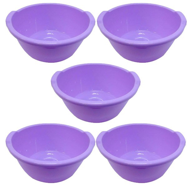 5 x Lighean rotund 25L cu manere, din plastic alimentar.