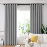 Cumpara ieftin Set draperie din catifea blackout cu inele albe, Madison, 200x255 cm, densitate 700 g/ml, Spanish Gray, 2 buc