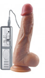 Vibrator Realist Real Extreme Extra Girth cu Telecomanda PVC Maro 23.5 cm