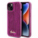 Guess Husa Sequin Script Logo iPhone 15 Magenta
