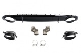 Difuzor Bara Spate si Ornamente Evacuare Audi A4 B8 Facelift (2012-2015) Sedan Avant RS4 Design Negru