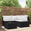 Gossi set mobilier relaxare gradina 4 piese cu perne poliratan negru