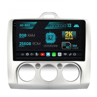 Navigatie Ford Focus MK2 (2004-2011), Clima manuala, Android 13, X-Octacore 8GB RAM + 256GB ROM, 9.5 Inch - AD-BGX9008+AD-BGRKIT112 foto