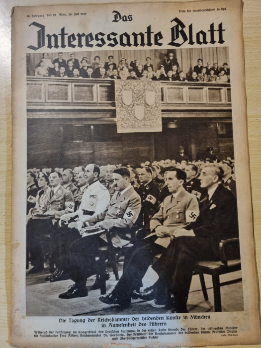 revista nazista austria 20 iulie 1939-foto a. hitler,goebbels,art. transilvania