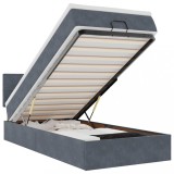 Cumpara ieftin Cadru de pat otoman cu saltea catifea gri inchis 90x190cm
