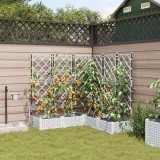 Cumpara ieftin Ghivece de Grădină 1 buc Zăbrele Alb 120 x 120 x 126 cm Plastic