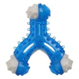 Jucarie dentara pentru caini, forma de os, albastra, 11 cm, CMCLASS