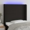 vidaXL Tăblie de pat cu LED, negru, 93x16x118/128 cm, textil 3123752
