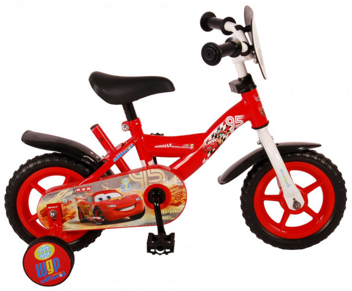Bicicleta pentru copii Disney Cars, 10 inch, culoare rosu, fara frana PB Cod:31005-NP