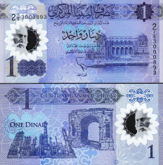 Libia 2019 - 1 dinar UNC foto