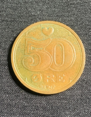 Moneda 50 ore 1989 Danemarca foto