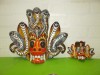 Arta orientala SCULPTURA in LEMN - Doua masti traditionale Sri Lanka NAGA RAKSHA , King Cobra , veritabile, Asia