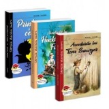 Pachet Mark Twain: 1. Aventurile lui Huckleberry Finn; 2. Aventurile lui Tom Sawyer; 3. Print si cersetor - Mark Twain