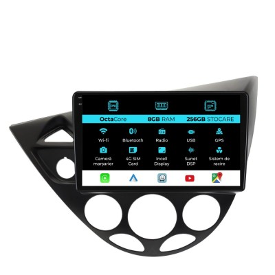 Navigatie Dedicata Ford Focus MK1 (1998-2004), Incell 9Inch, 8Gb Ram, 256Gb Stocare, Carplay foto