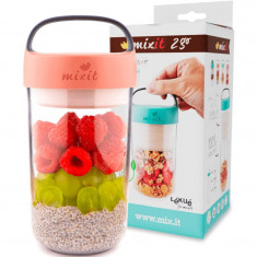 MIXIT 2go caserolă de mâncare culoare Salmon Pink