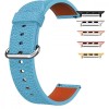 Curea piele, compatibila Apple Watch 10, 46mm,Size S, Albastru deschis