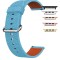 Curea piele, compatibila Apple Watch 10, 46mm,Size S, Albastru deschis