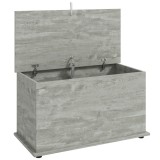 HOMCOM Cufăr de depozitare, Bancă de depozitare cu capac rabatabil și balamale de siguranță, 80 x 40 x 45 cm, Gri | Aosom Romania