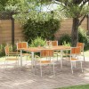 VidaXL Scaun pentru Grădină 6 pcs Maro Lemn masiv de acacia